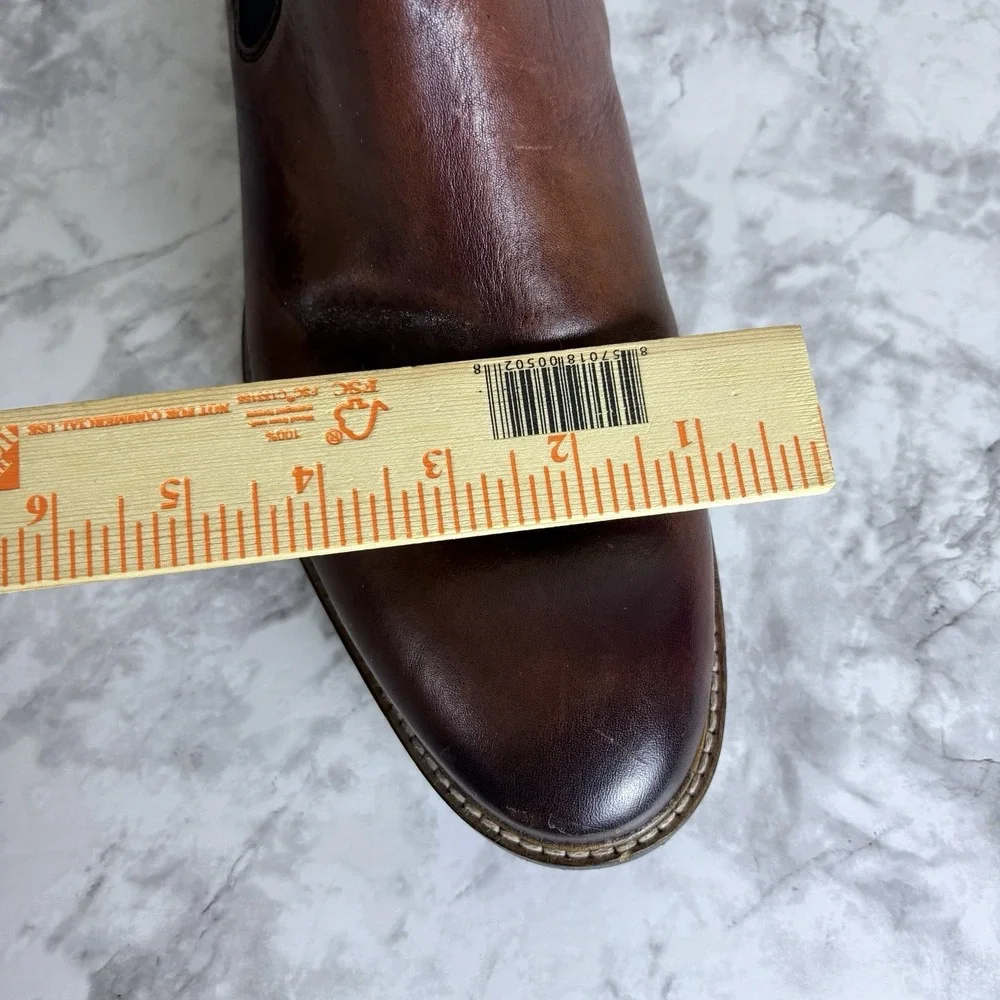 Bacco Bucci Mens Chelsea Ankle Boots Leather Slip On Dress Casual Brown Size 12M